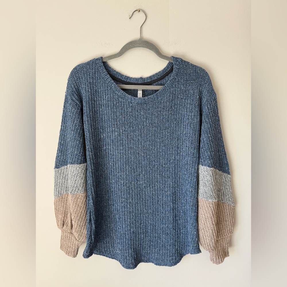 Women's Blue Colorblock Sweater